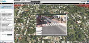 Screen capture of SkylineGlobe showing real-time traffic cam in Washington, DC