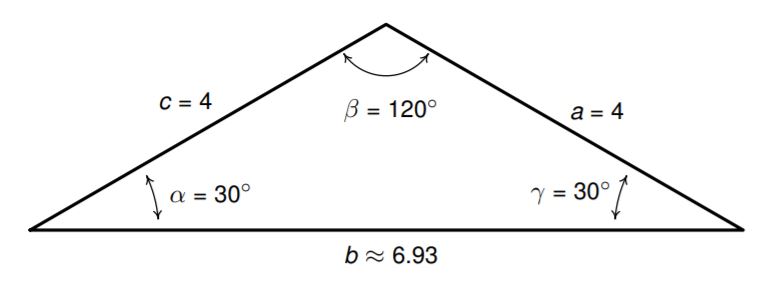 a sketch of the triangle described above